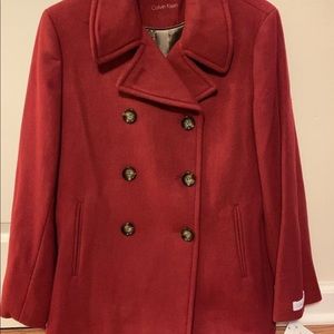 Calvin Klein Petite Red Peacoat Womens Size 12P